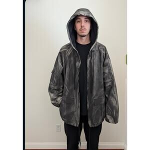 New MNML stained canvas work jacket